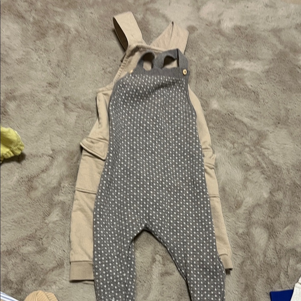 Gray Polka Dot Overalls